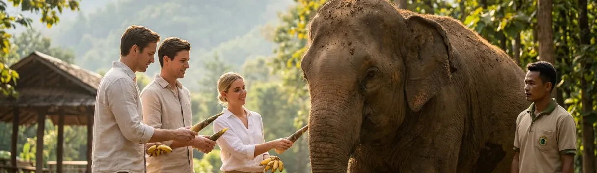 Sanctuaire éléphants privé (VIP) à Chiang Mai | Luxe