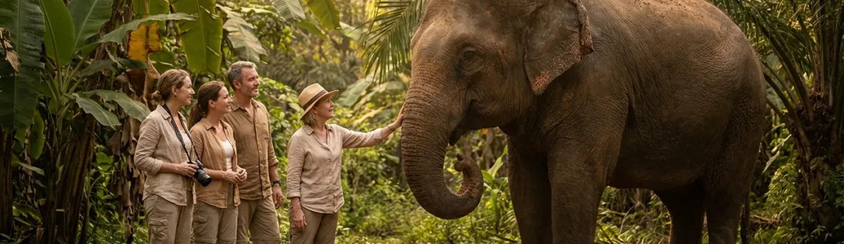 Sanctuaire éléphants privé (VIP) à Kanchanaburi