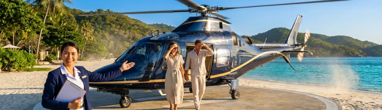 Transfer hélicoptère aéroport à Koh Samui | Vol privé